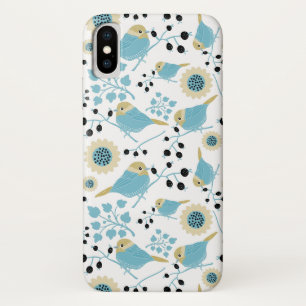 Chickadee Black Capped Bird Berries Flowers Case-Mate iPhone Case