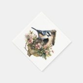 Chickadee Bloemen Papier Servet (Hoek)