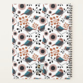 Chickadee bloemenmotief blauw roze  planner (Achterkant)