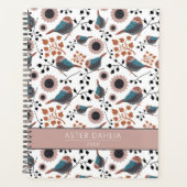 Chickadee bloemenmotief blauw roze  planner (Voorkant)