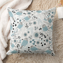 Chickadee Blue Gray Pattern Kussen