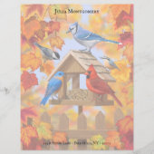 Chickadee Bluebird Cardinaal Jay Autumn Bird Feede (Voorkant)