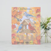 Chickadee Bluebird Cardinaal Jay Autumn Bird Feede (Staand voorkant)