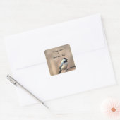 Chickadee Boekplaat Vierkante Sticker (Envelop)