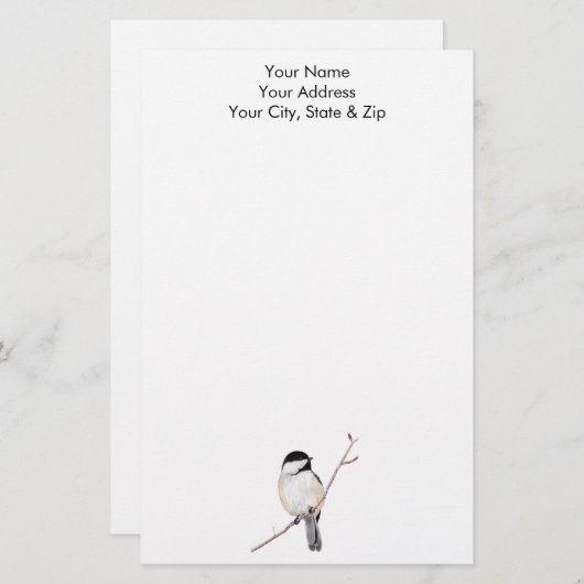 Chickadee Briefpapier (Voorkant / Achterkant)