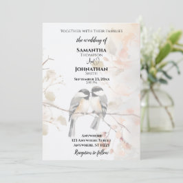 Chickadee bruiloft kaart