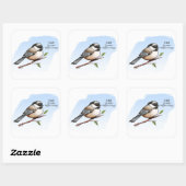 CHICKADEE BUFFALO WINGS door Jeff Willis Art Vierkante Sticker (Vel)