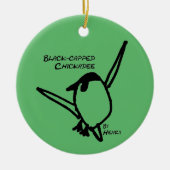 Chickadee by Henry, Green Keramisch Ornament (Voorkant)