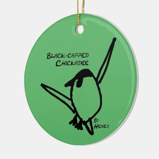 Chickadee by Henry, Green Keramisch Ornament (Links)