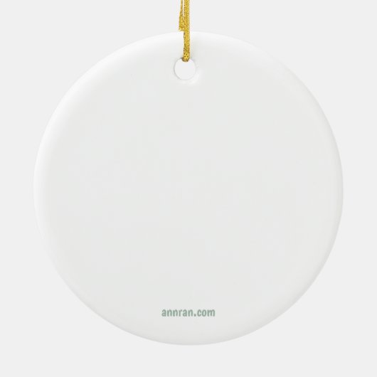 Chickadee by Henry, Green Keramisch Ornament (Achterkant)