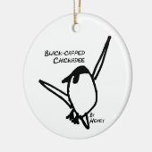 Chickadee by Henry, White Keramisch Ornament (Links)