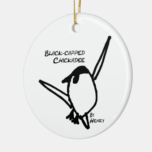 Chickadee by Henry, White Keramisch Ornament (Links)