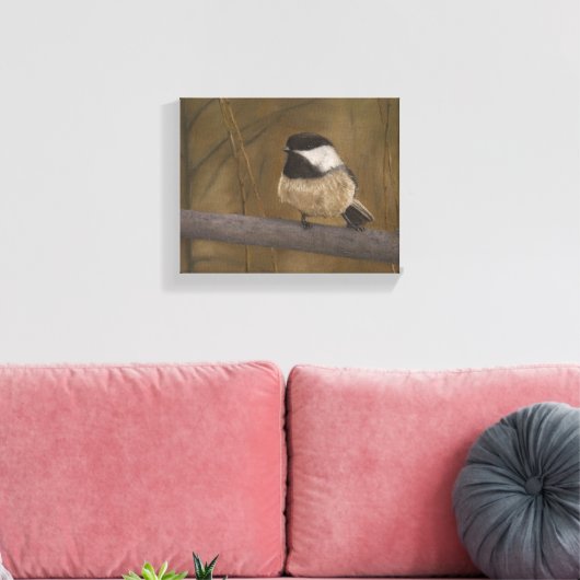 Chickadee Canvas Afdruk (Insitu (Woonkamer))