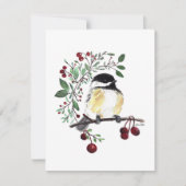 Chickadee Charmante Waterverf Note Kaart (Voorkant)