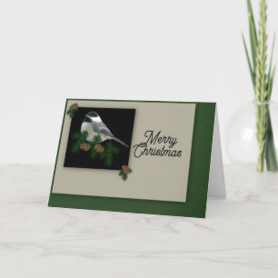 Chickadee Christmas Card Feestdagen Kaart