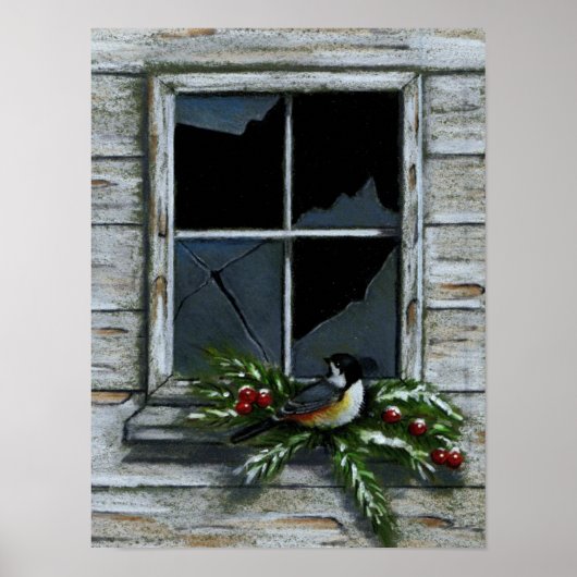 CHICKADEE: CHRISTMAS: OUD VENSTER POSTER (Voorkant)