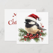 Chickadee Christmas-Wenskaart Feestdagenkaart (Voorkant / Achterkant)
