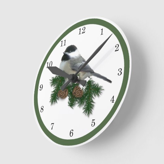 Chickadee Clock Ronde Klok (Hoek)
