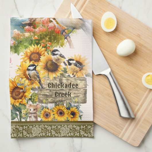 Chickadee Creek idyllisch hemels landelijk dorp Theedoek (Quarter Fold)