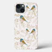 Chickadee Cute Gold Pink Hearts Floral print Case-Mate iPhone Case (Achterkant)