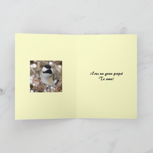 Chickadee Día del Padre Kaart (Binnen)