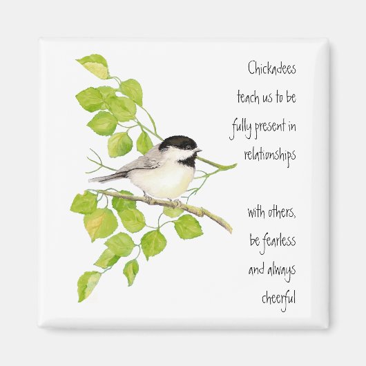 Chickadee, Dierlijke Totem, Vogel, Natuur Magneet (Voorkant)