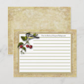 Chickadee en Cherries Recept Kaarten (Voorkant / Achterkant)