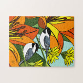 Chickadee en Flowers Legpuzzel (Horizontaal)