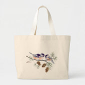 CHICKADEE EN PIJN CONS DOOR SHARON SHARPE GROTE TOTE BAG (Voorkant)