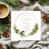 Chickadee en Pine Kerstkrans Kaart