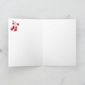 CHICKADEE EN RED BERRIES VAN SHARON SHARPE FEESTDAGEN KAART (Binnen)