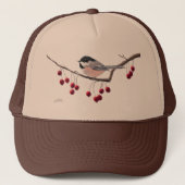 CHICKADEE EN RED BERRIES VAN SHARON SHARPE TRUCKER PET (Voorkant)