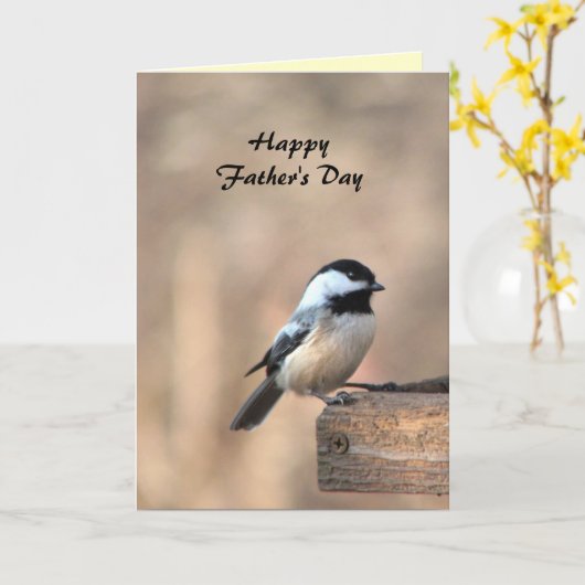 Chickadee Fathers Day Kaart (Gele Bloem)