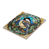 Chickadee Faux Glas in lood Grote Tit Bird Tegeltje (Zijkant)