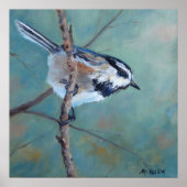 Chickadee Fine Art Bird Print (Voorkant)