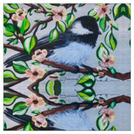 Chickadee Floral Fabric Stof