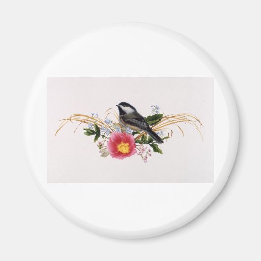 Chickadee Floral Magneet (Voorkant)