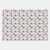 Chickadee Floral Pattern Mauve Blue Rust Inpakpapier Vel (Voorkant 3)
