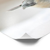 Chickadee gaat dicht foto afdruk (Hoek)