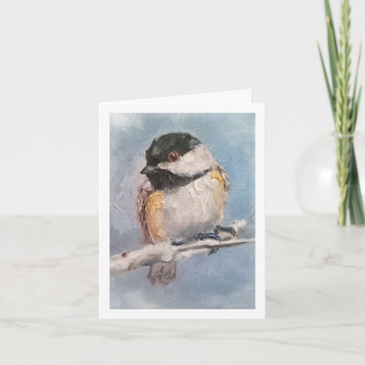 Chickadee-gevouwen Wenskaart Kaart (Voorkant)