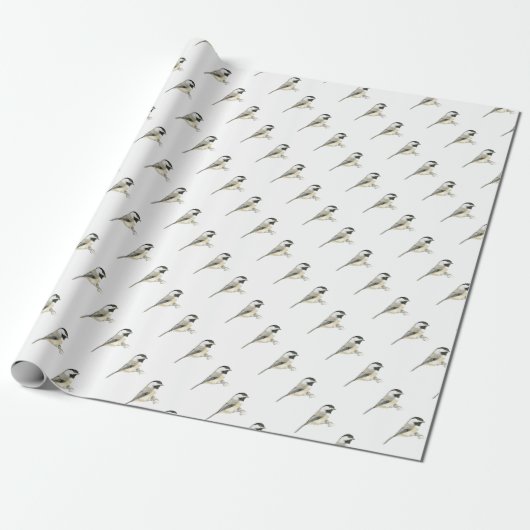 Chickadee Gift Wrap Cadeaupapier (Uitgerold)