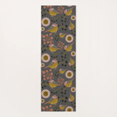 Chickadee Gold Pink Black Berries Flowers Pattern Yogamat (Achterkant)