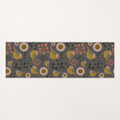 Chickadee Gold Pink Black Berries Flowers Pattern Yogamat (Voorkant (horizontaal))