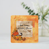 Chickadee & Golden Autumn Leaves Vrijgezellenfeest Kaart (Staand voorkant)