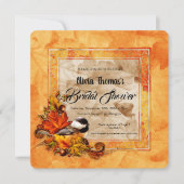 Chickadee & Golden Autumn Leaves Vrijgezellenfeest Kaart (Voorkant)