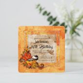 Chickadee & Golden Autumn verlaat verjaardagsfeest Kaart (Staand voorkant)