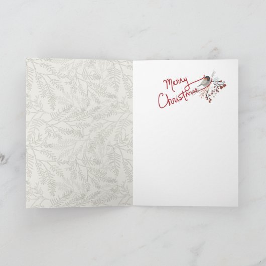 Chickadee Harten Winter Feestdagen Kaart (Binnen)