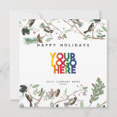 Chickadee Holiday Business Logo Kerstmis Feestdagenkaart (Voorkant)
