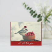Chickadee Holiday Cadeaubon Briefkaart (Staand voorkant)