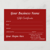 Chickadee Holiday Cadeaubon Briefkaart (Achterkant)